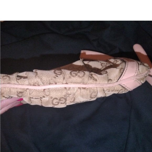 Gucci Abby D Ring Pink Leather and Beige GG Canvas Crossbody /Messenger … - Picture 6 of 16